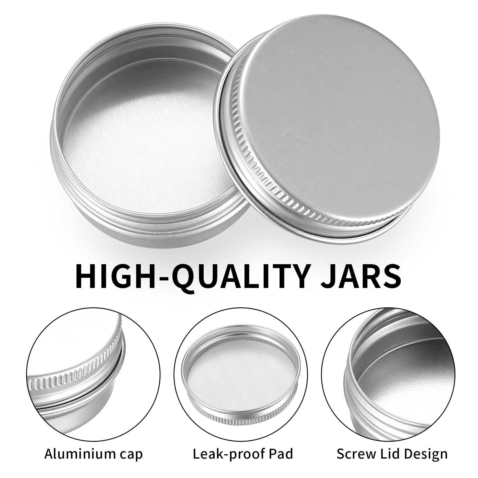 22 szt. puste okrągłe puszki aluminiowe, 15ml do napełniania. Małe metalowe pudełka z pokrywką, na próbki, kosmetyki, świece, maści. Z 6 szpatułkami i 24 etykietami.