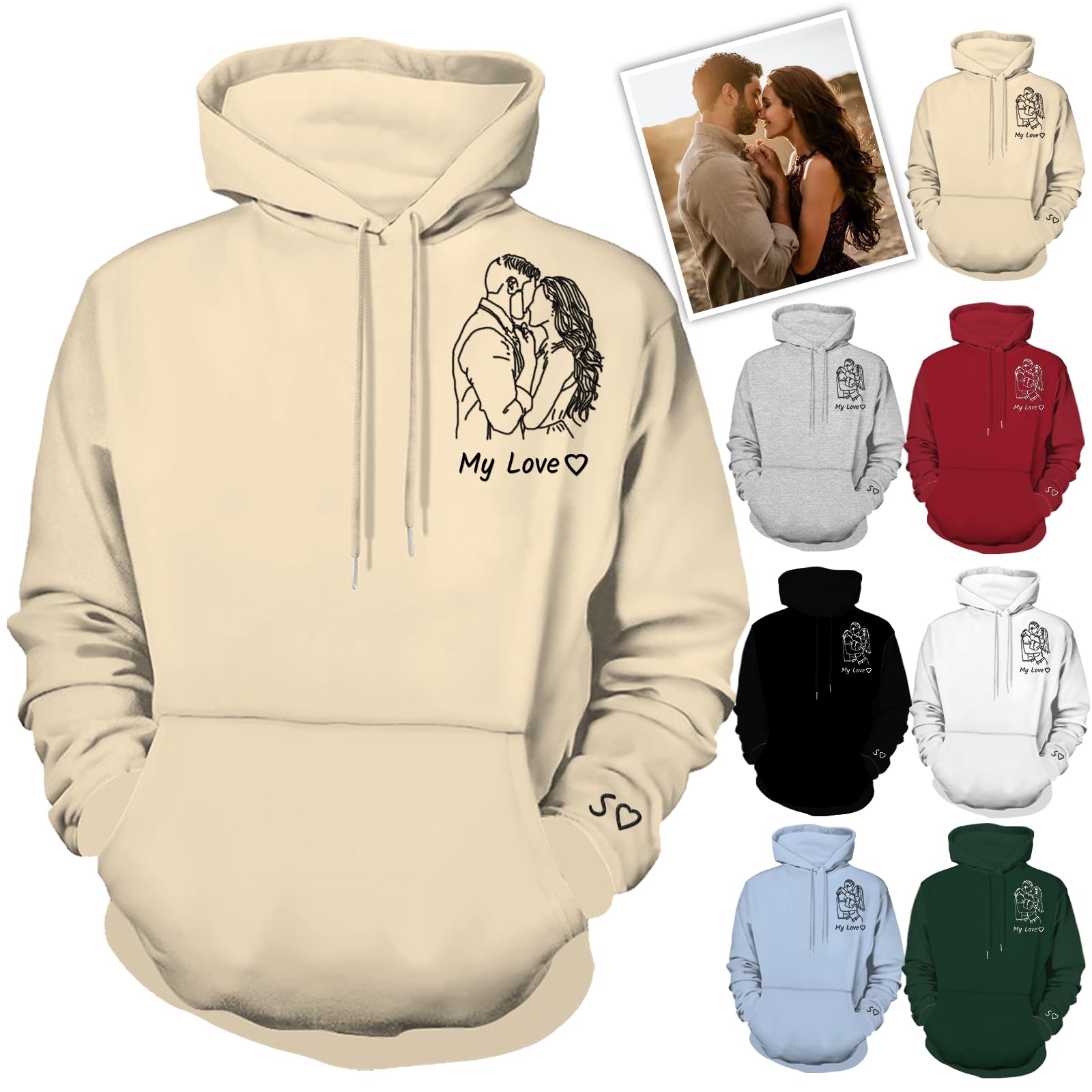 ABIsedrin Custom Hoodies Design Your Own Personalized Pullover Sweatshirts with Pocket Customized Photo Hoodies for Men Women