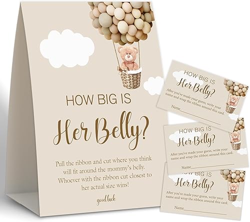 Juego de baby shower con globo aerostático, How Big Is Mommy's Belly Baby Shower,decoraciones de baby shower, decoraciones de baby shower, género
