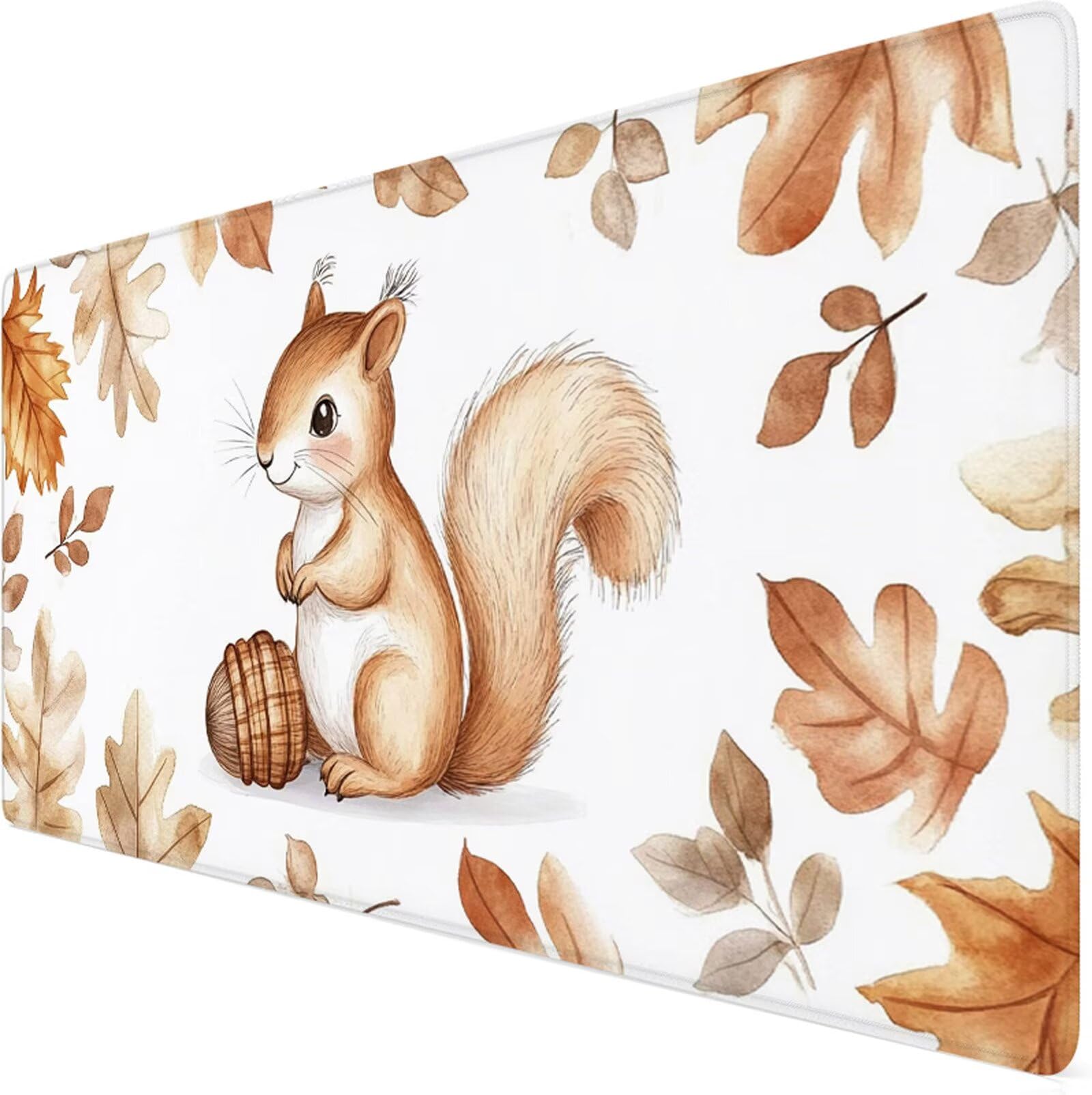 Podkładka pod mysz XXL 1200x600x3mm wiewiórka podkładka pod mysz podkładka pod mysz jesień poprawia precyzję i szybkość, wodoodporne antypoślizgowe, szyte krawędzie, akcesoria do gier, komputer
