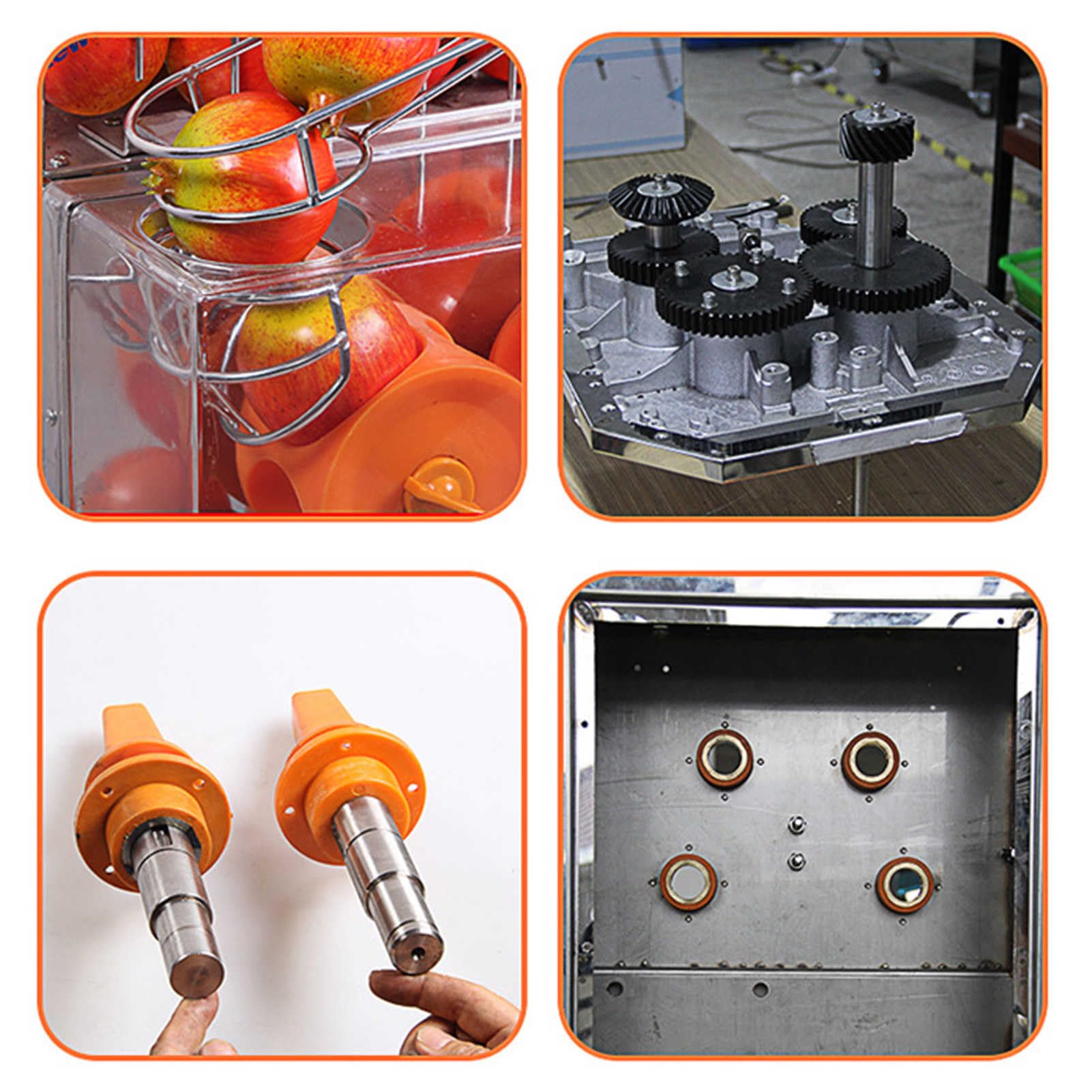 Exprimidor eléctrico de cítricos, máquina exprimidora de jugo de naranja comercial, pelar y jugo automático, 20-22 naranjas por minuto, 120 W, eficiente para tiendas, bares, restaurantes