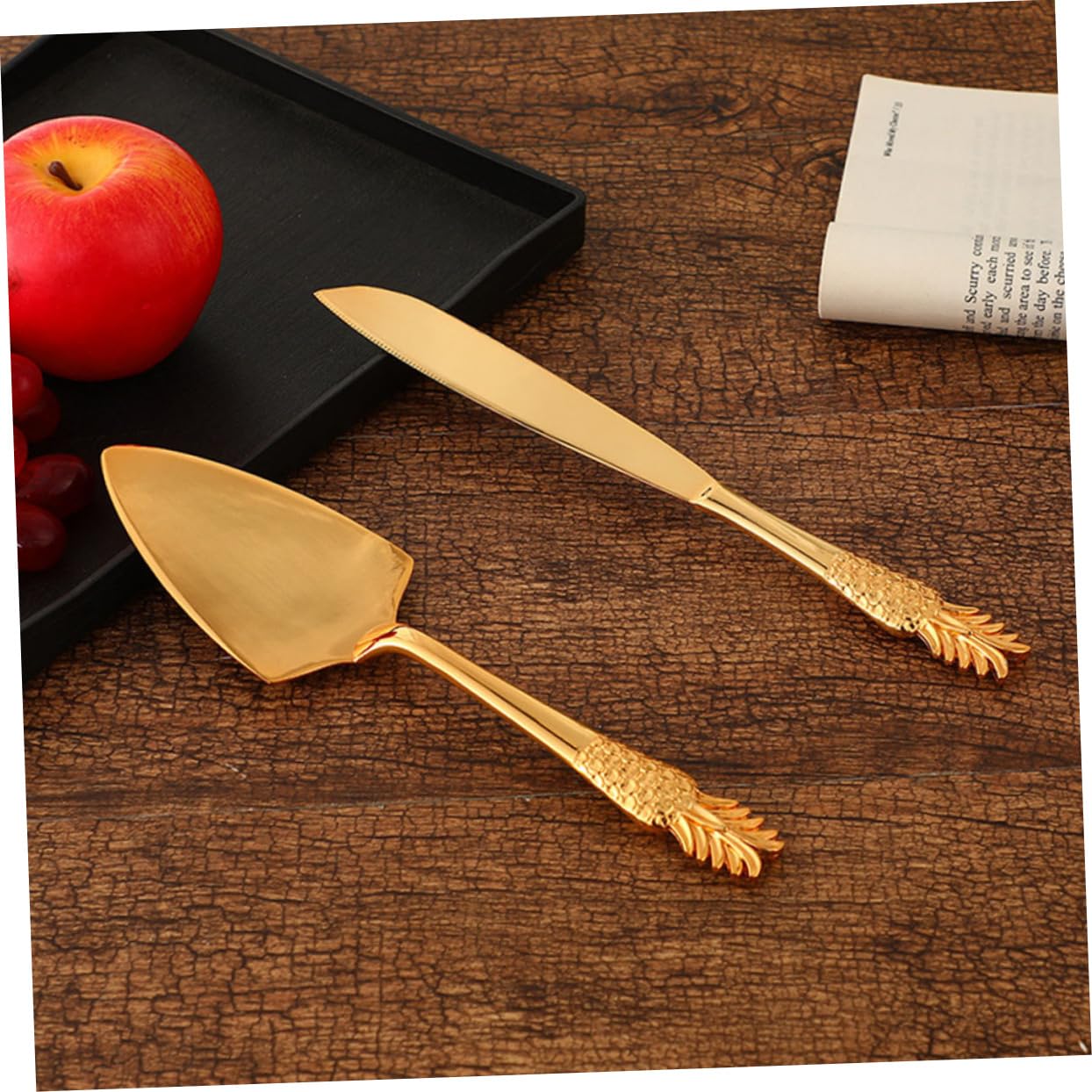 Cabilock 1 Juego Herramientas para Cortar Pasteles Espátula y Corta Pasteles Reutilizable para Bodas y Decoración de Tartas Utensilios de Cocina Profesional y Hogar Diseño Chic y