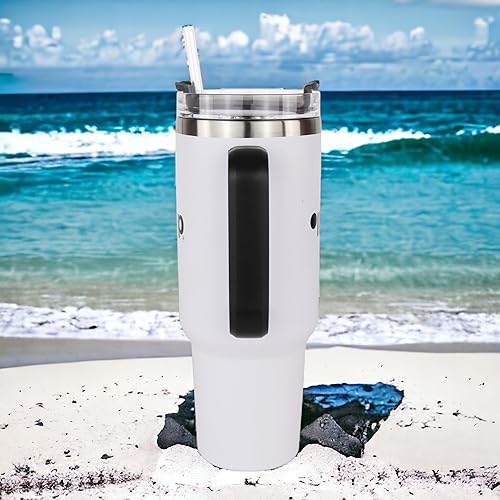 Miniatura 5 de Jeep Text and Grille Logos - Taza de viaje aislada de 40 onzas con asa, vaso de acero inoxidable sellado al vacío de doble pared con popote y tapa