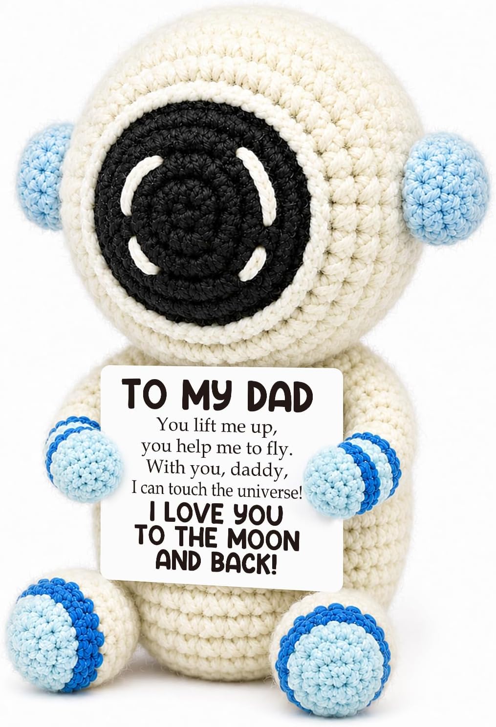 Dad Gifts for Fathers Day from Daughter Son Wife,Best Dads Ever Gifts for Birthday Retirement Father Daddy New Bonus Step Dads Father in Law,Positive Handmade Crochet Gift for Fathers Day Card