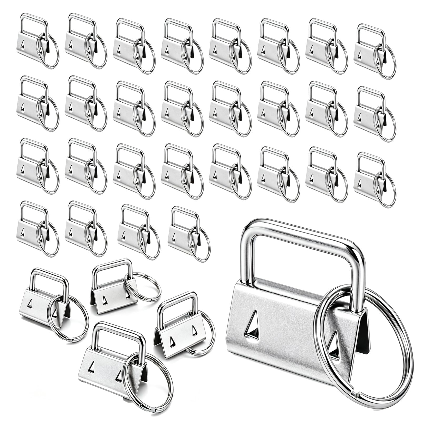 100Pcs 1 Inch Key Fob Hardware Set with Split Key Rings