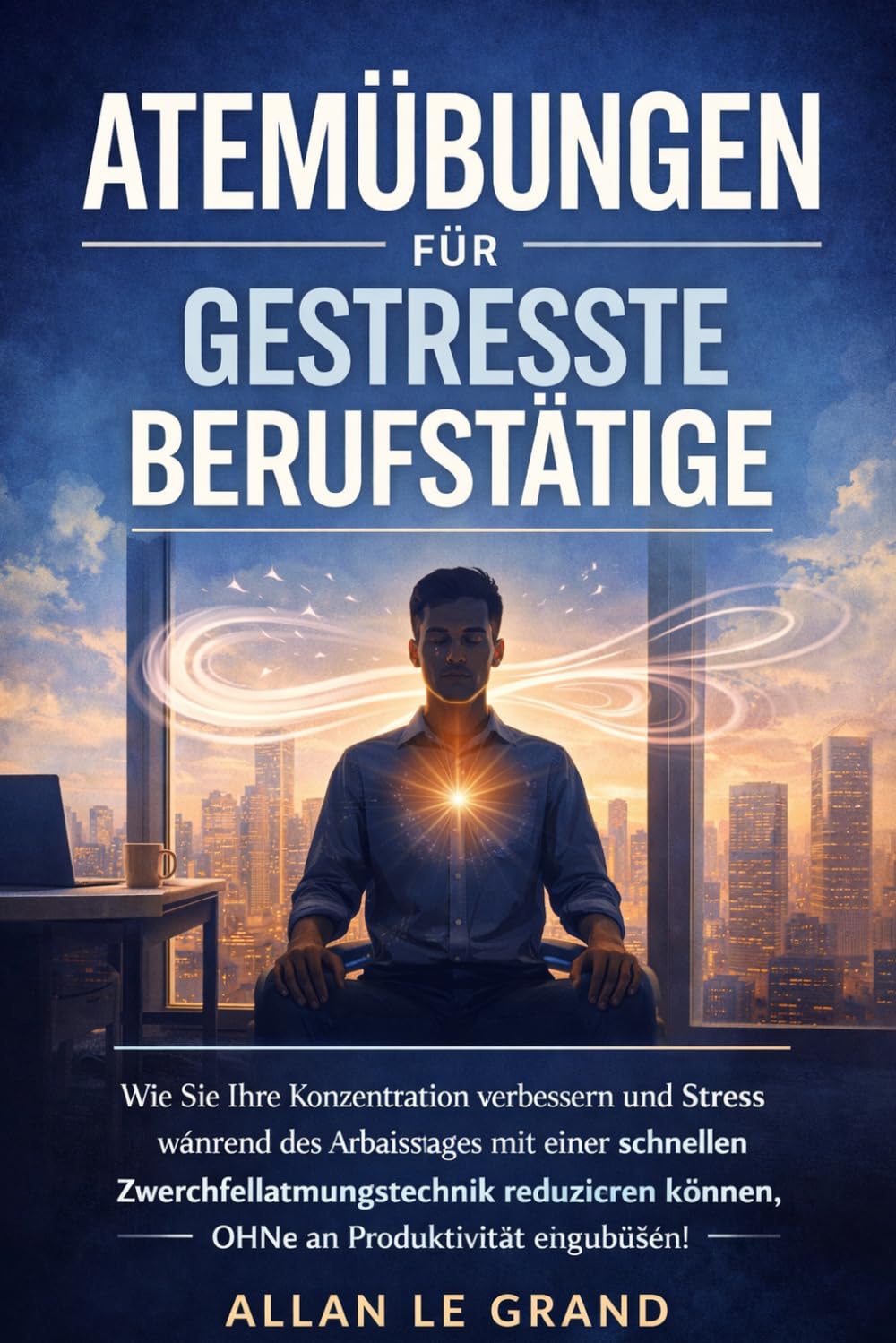 ATEMÜBUNGEN FÜR GESTRESSTE BERUFSTÄTIGE: Wie Sie Ihre Konzentration verbessern und Stress während des Arbeitstages mit einer schnellen Zwerchfellatmungstechnik reduzieren können, OHNE an Produktivität
