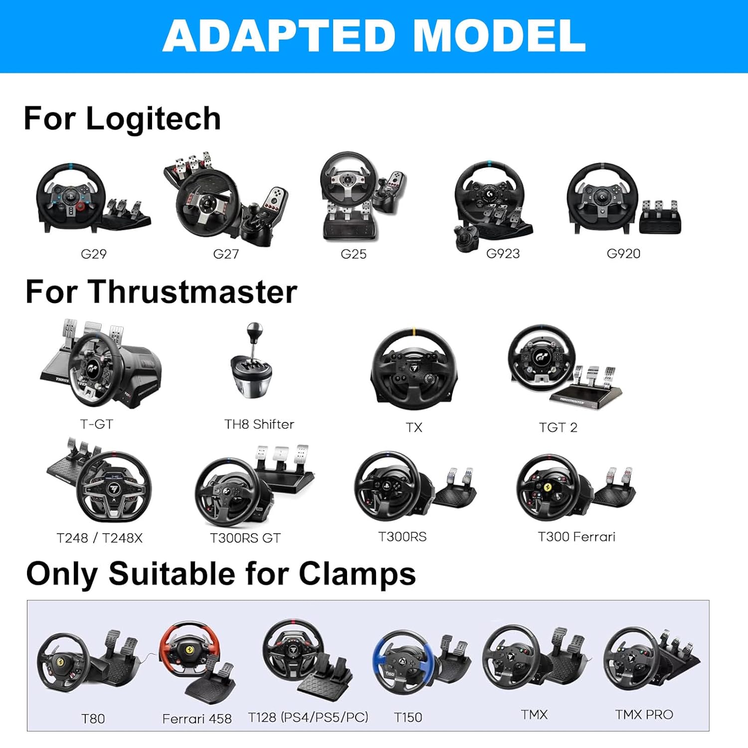CXRCY Racing Wheel Stand with Cup Holder Height Adjustable & Foldable Steering Wheel Stand Compatible with Logitech G920 G29 G27 G25 Gaming Cockpit (Wheel and Pedals Not Included) - Image 5