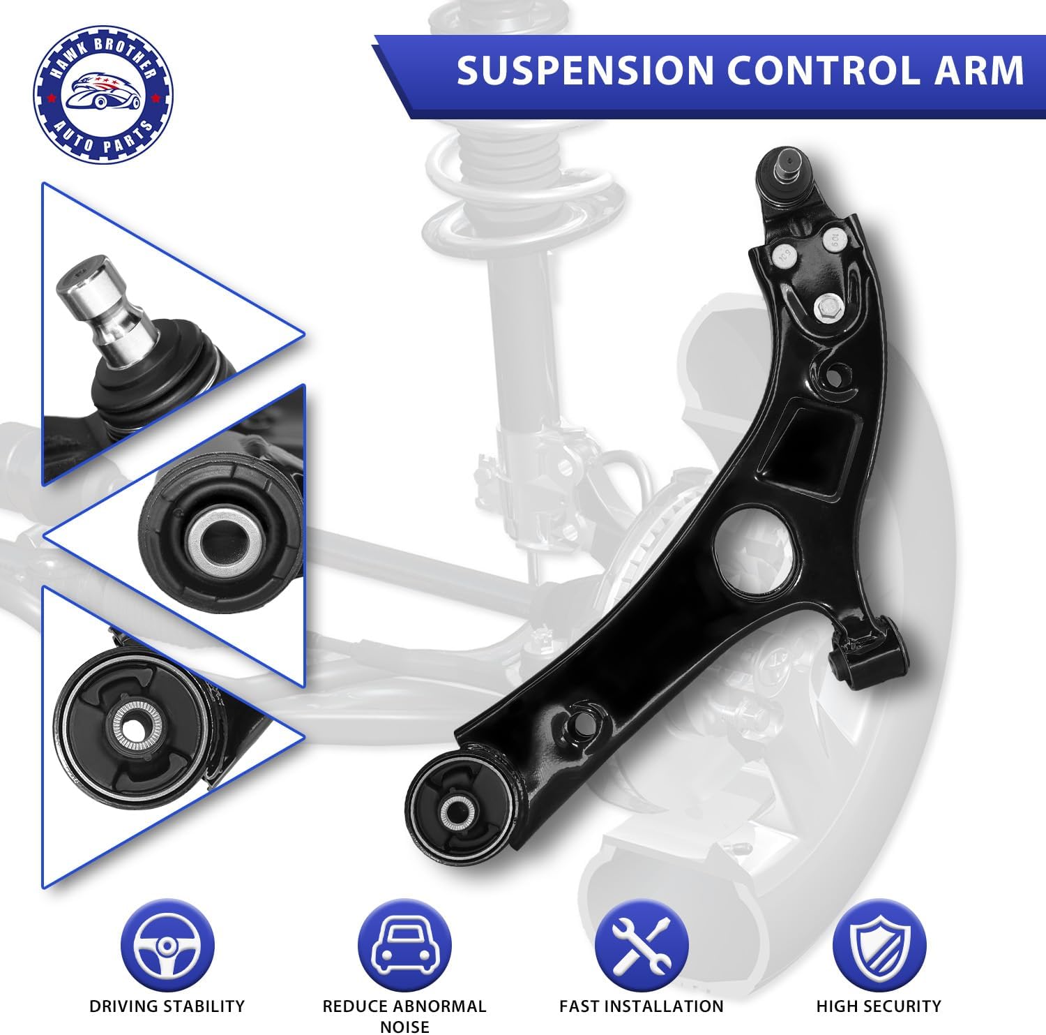 Control Arm, w/Sports Suspension Front Lower Ball Joint Kit Replacement For 2011-2014 Hyundai Sonata Azera Kia Cadenza Optima(Non-Hybrid Version)