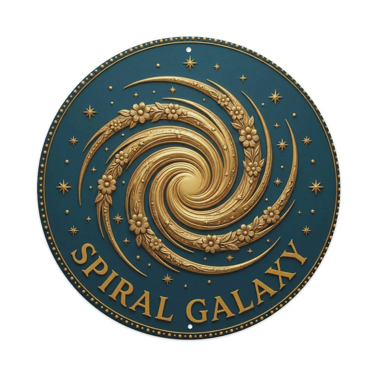 Vintage Spiral Galaxy Flower Zen Yoga Metal Tin Sign