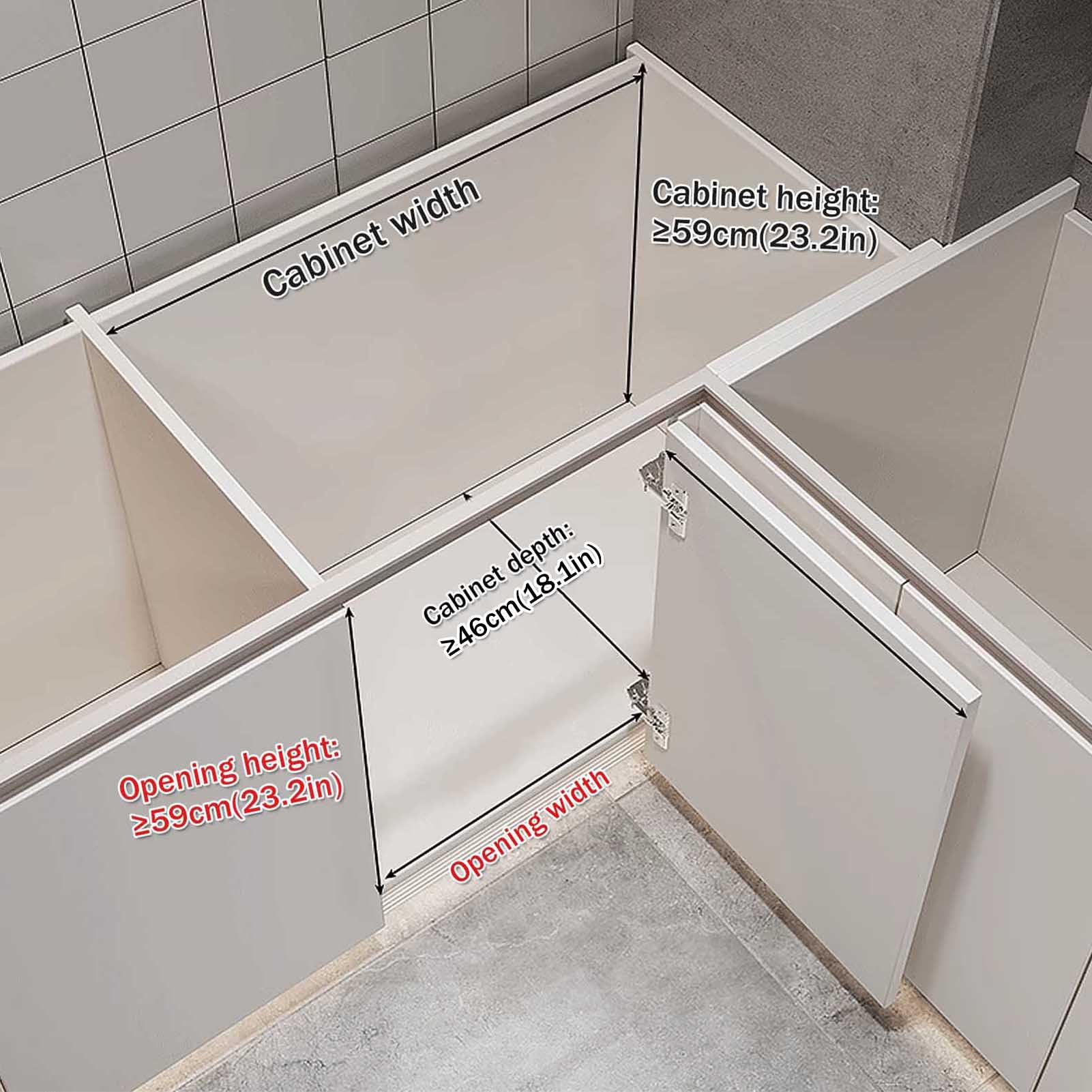 Organizador de cocina de 3 niveles debajo del fregadero con cajones de cierre suave, almacenamiento de esquina ciega, estante de especias de 4 estantes, contenedores blancos para gabinete para una