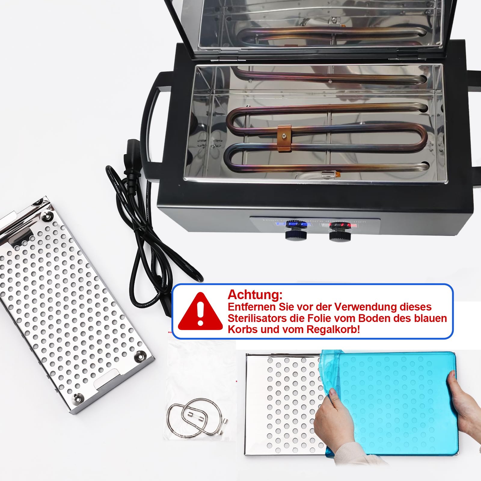 Hochtemperatur-Sterilisiergerät mit Timer – Trockene Hitzesterilisierung für Metallwerkzeuge & SPA-Tücher, Disinfektor für Zahnarztpraxen, Labore & Kosmetiksalons