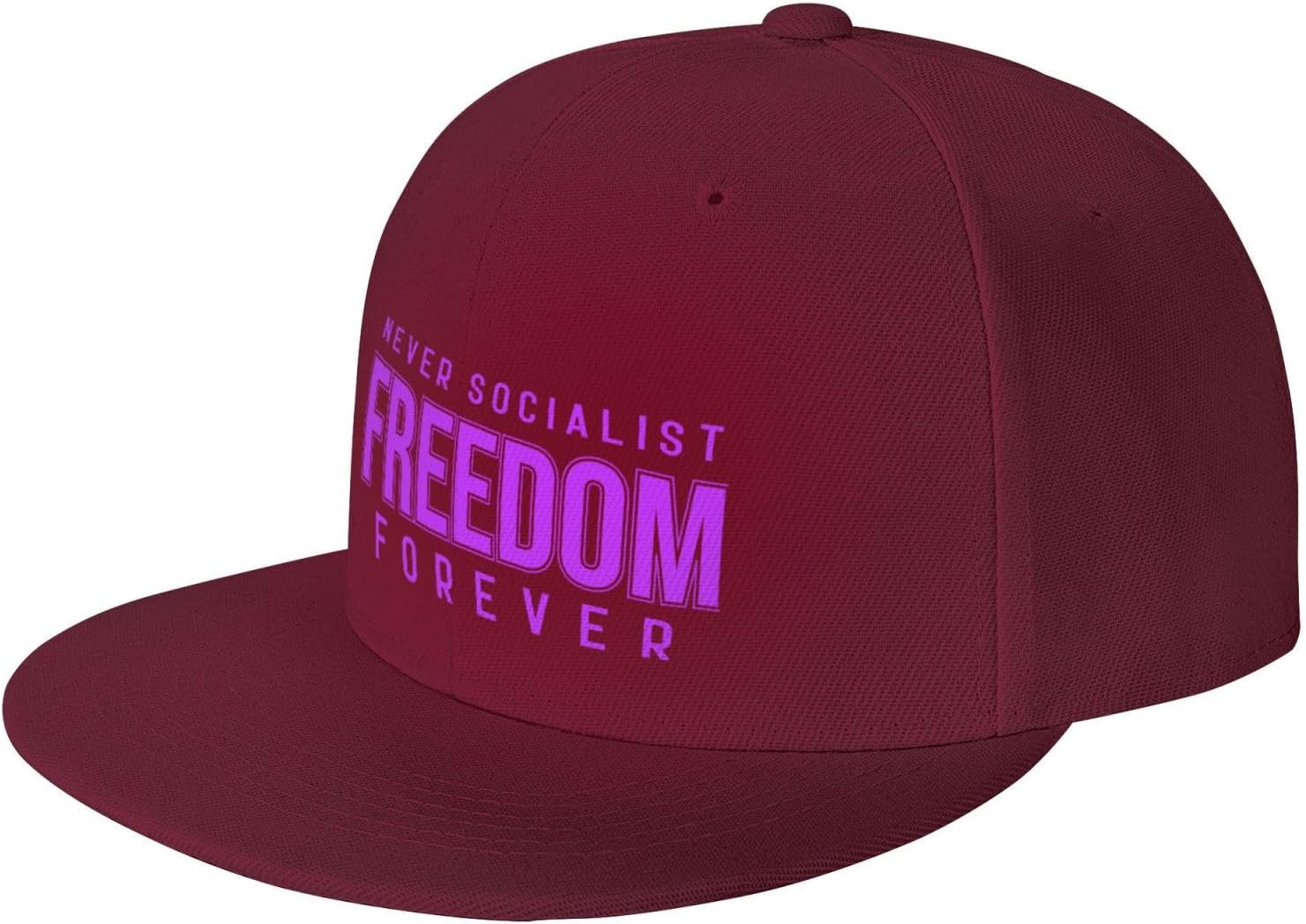 Never Socialist Freedom Forever Snapback Hat for Men Women Adjustable Hip Hop Style Flat Brim Hats