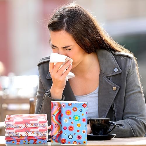 Vista 18 de PerKoop Paquete de 100 pañuelos de bolsillo para viajes, pequeños pañuelos faciales tamaño cartera, papel higiénico para viajes, suministros