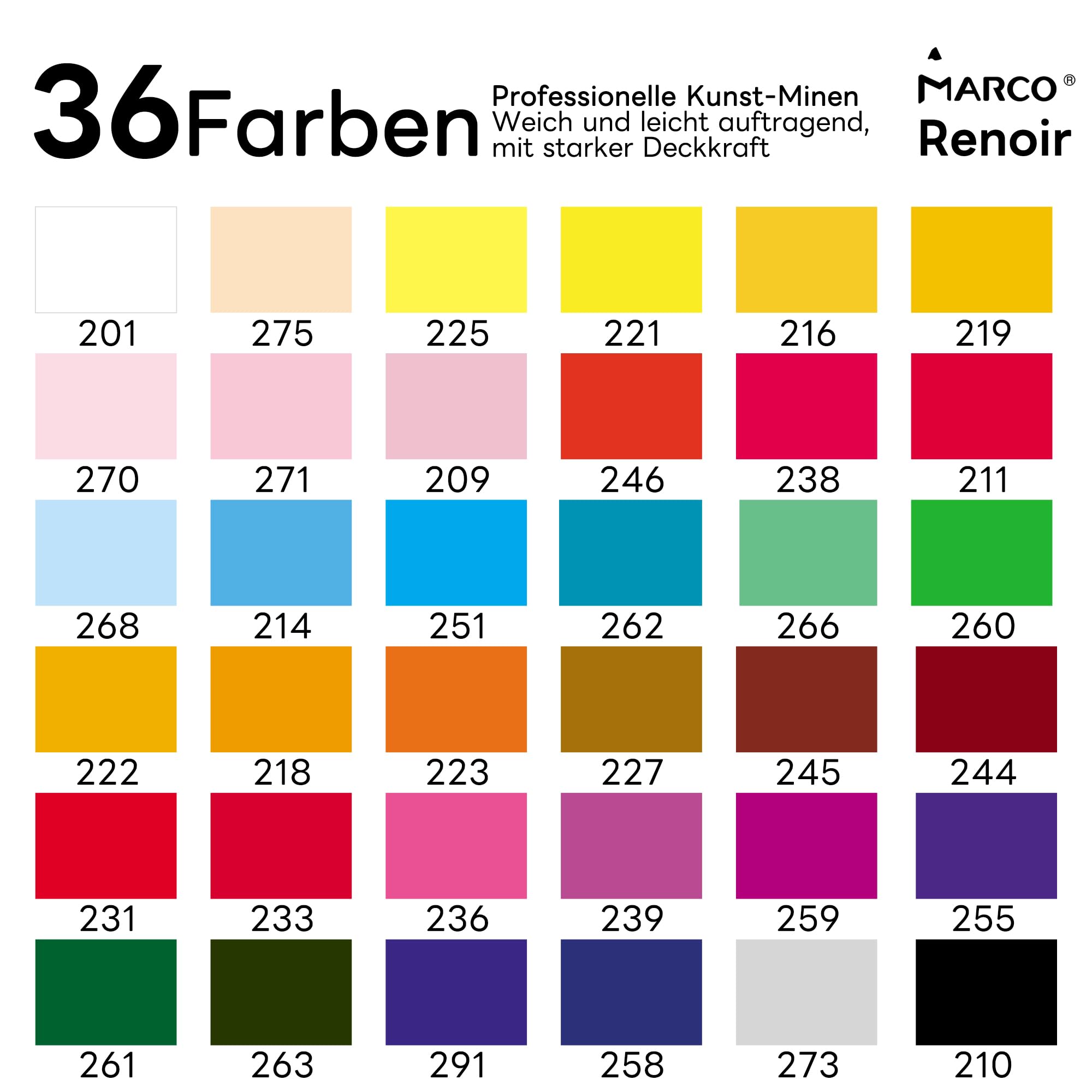 MARCO Serie 3120-36 matite colorate idrosolubili in scatola di ferro