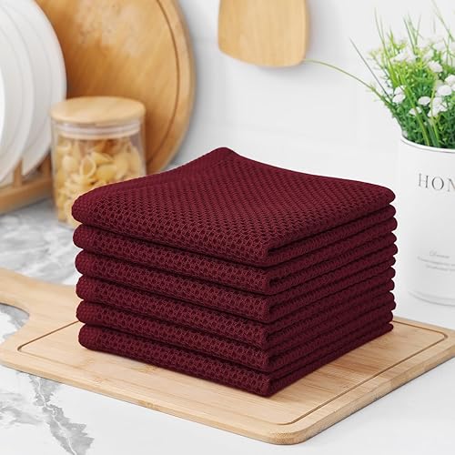 Miniatura 21 de Kitinjoy - Paños de cocina 100% algodón, paquete de 6 paños de cocina ultra suaves y absorbentes para secar platos, toallas de cocina de secado