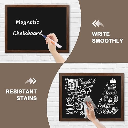 Miniatura 6 de 4 THOUGHT Pizarra de pizarra con calendario y corcho, tablero de anuncios pequeño de 12 x 16 pulgadas, pizarra magnética para pared, tablero de