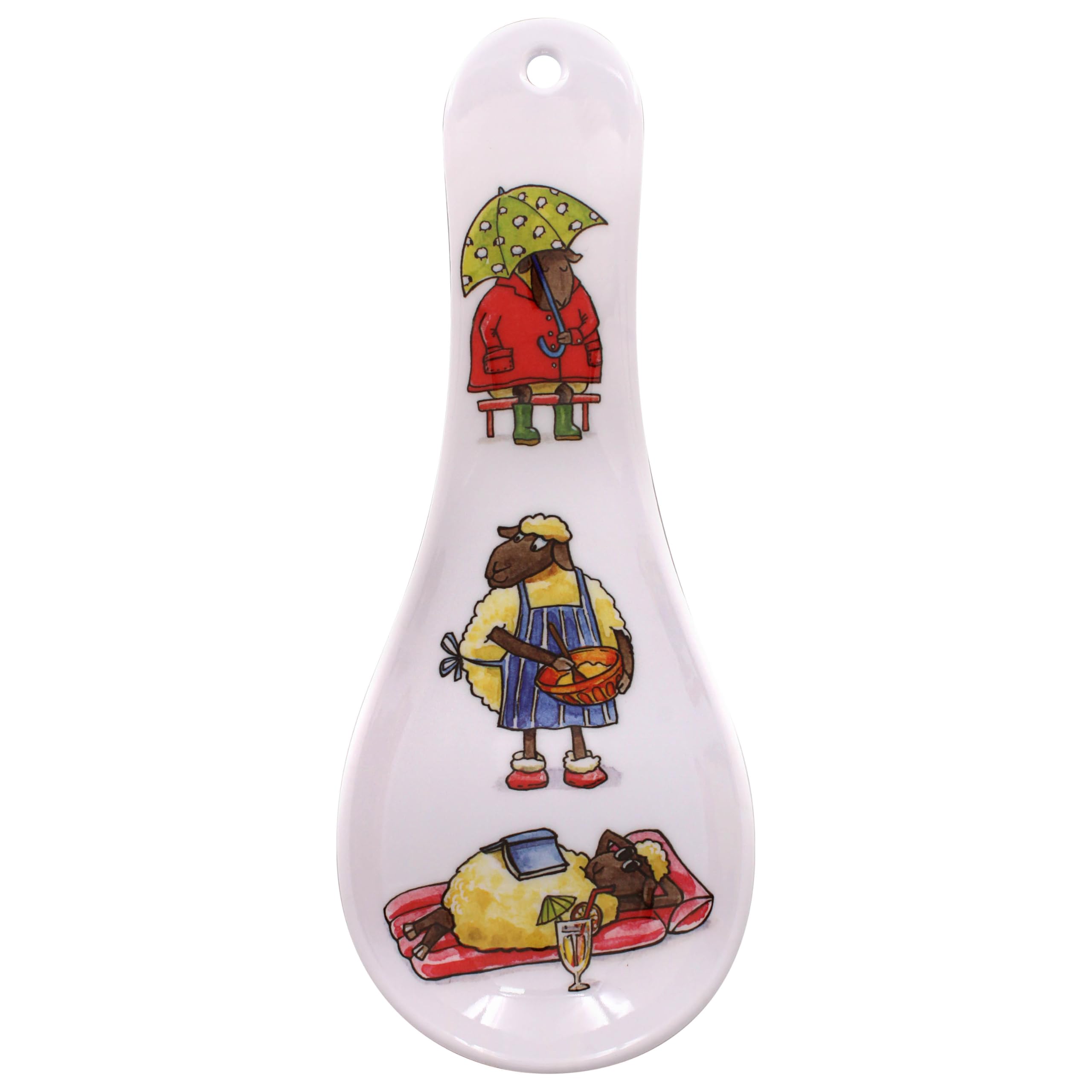 The Leonardo Collection Finola Stack Sheep Spoon Rest | Durable Spoon Rest Kitchen for Spoons | Tea Spoon Holder for Kicthen & Home | Ideal Utensils Holder & Teaspoon Rest Gift for Women & Men
