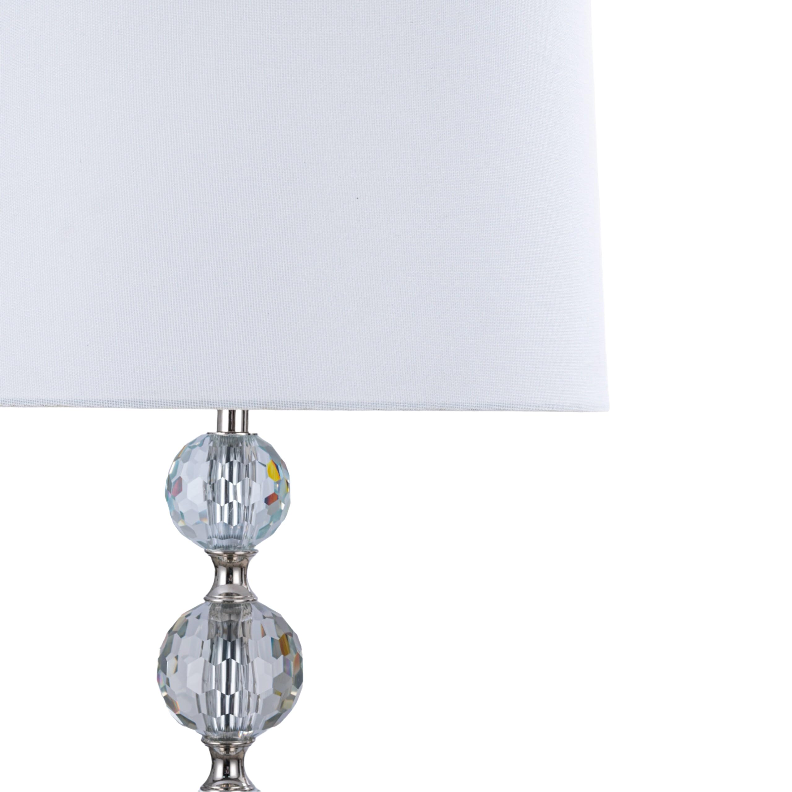 Relaxdays Lampada da Terra, Paralume in Tessuto, Metallo, E27, 155x35,5 cm, Effetto Cristallo