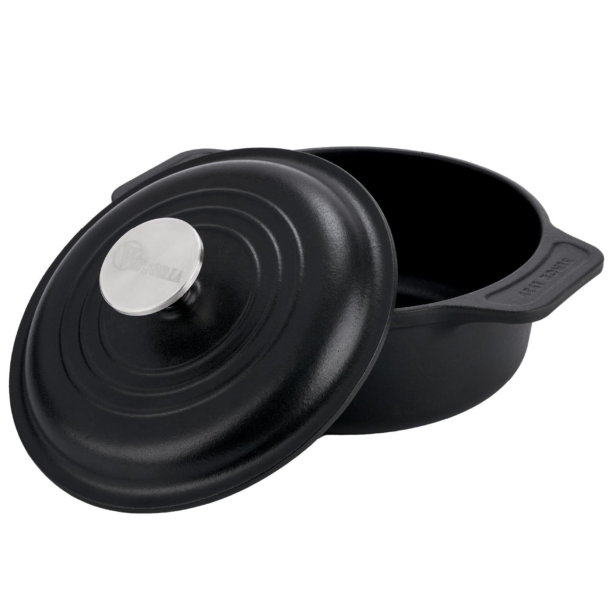 Victoria 2-Quart Cast Iron Dutch Oven with Lid and Dual Handles, Seasoned with Flaxseed Oil, Made in Colombia