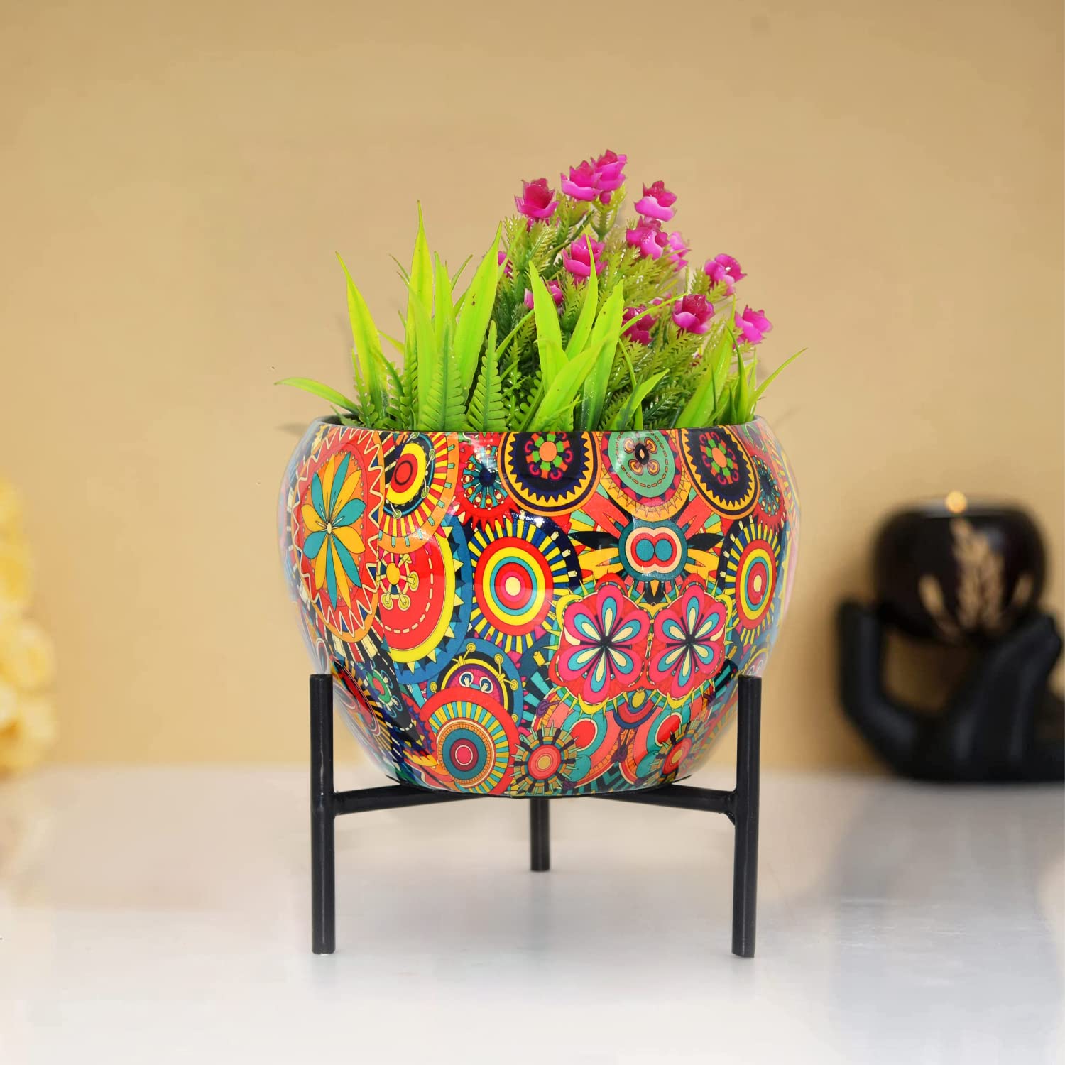 Amazon Brand - Umi Metal Flower Vase Diwali Gift Items for Home Decoration Tabletop, Side Table, Living Room, Home Office Decoration, Home Decorative Items, Golden offers donot miss