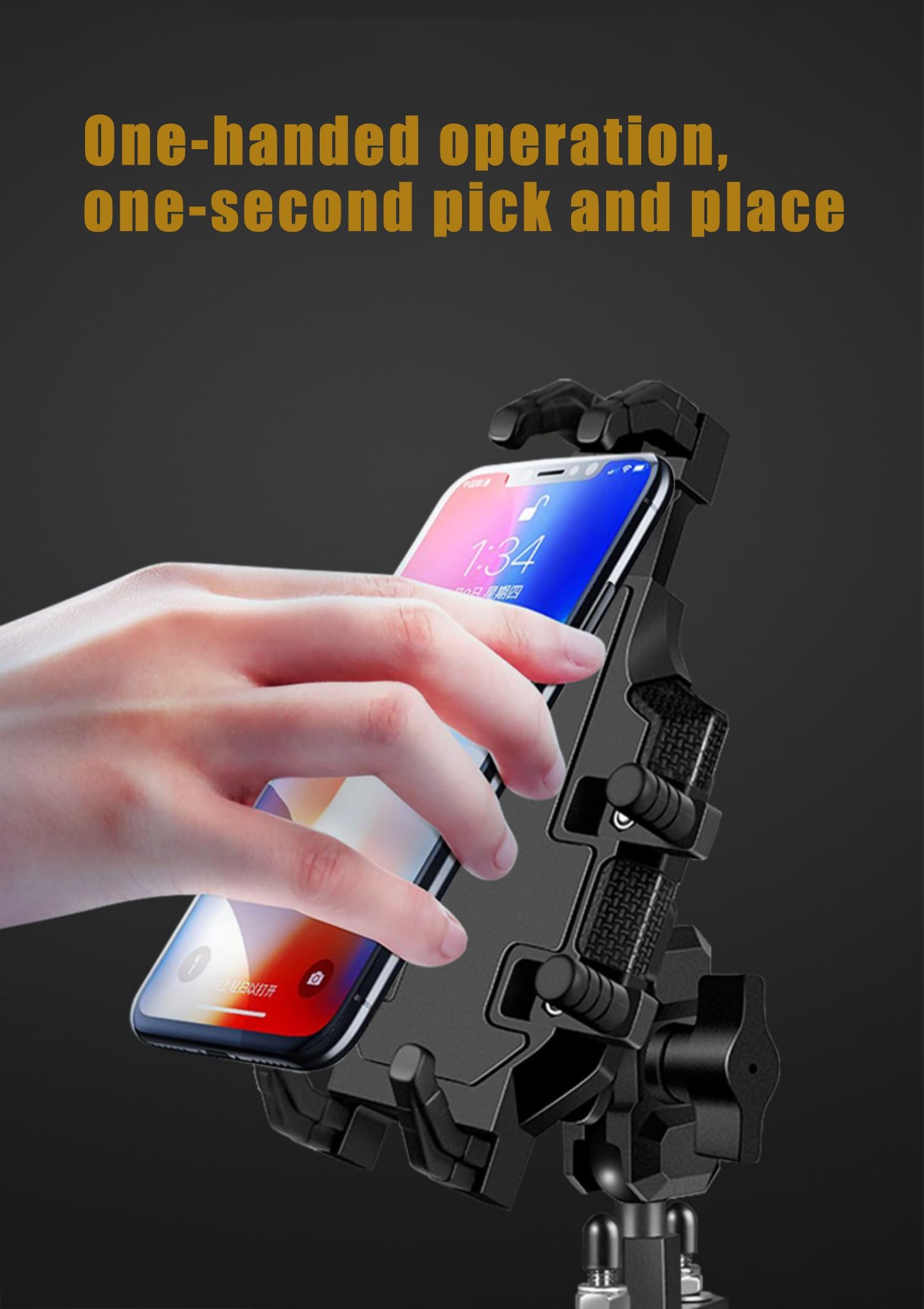 Support Telephone Moto pour Honda CMX1100 2023, 360° Rotation Support Téléphone Moto, Antivibratoire Installation Rapide pour Smartphone 4.7-7.2 Pouces,A Handlebar