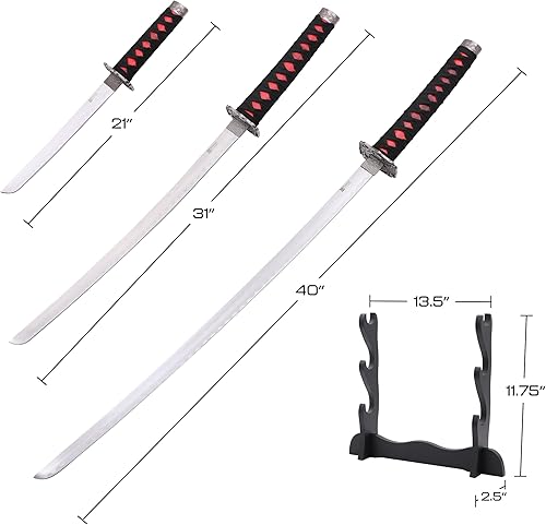 Miniatura 5 de Lavish Home Juego de espada samurái de 3 piezas