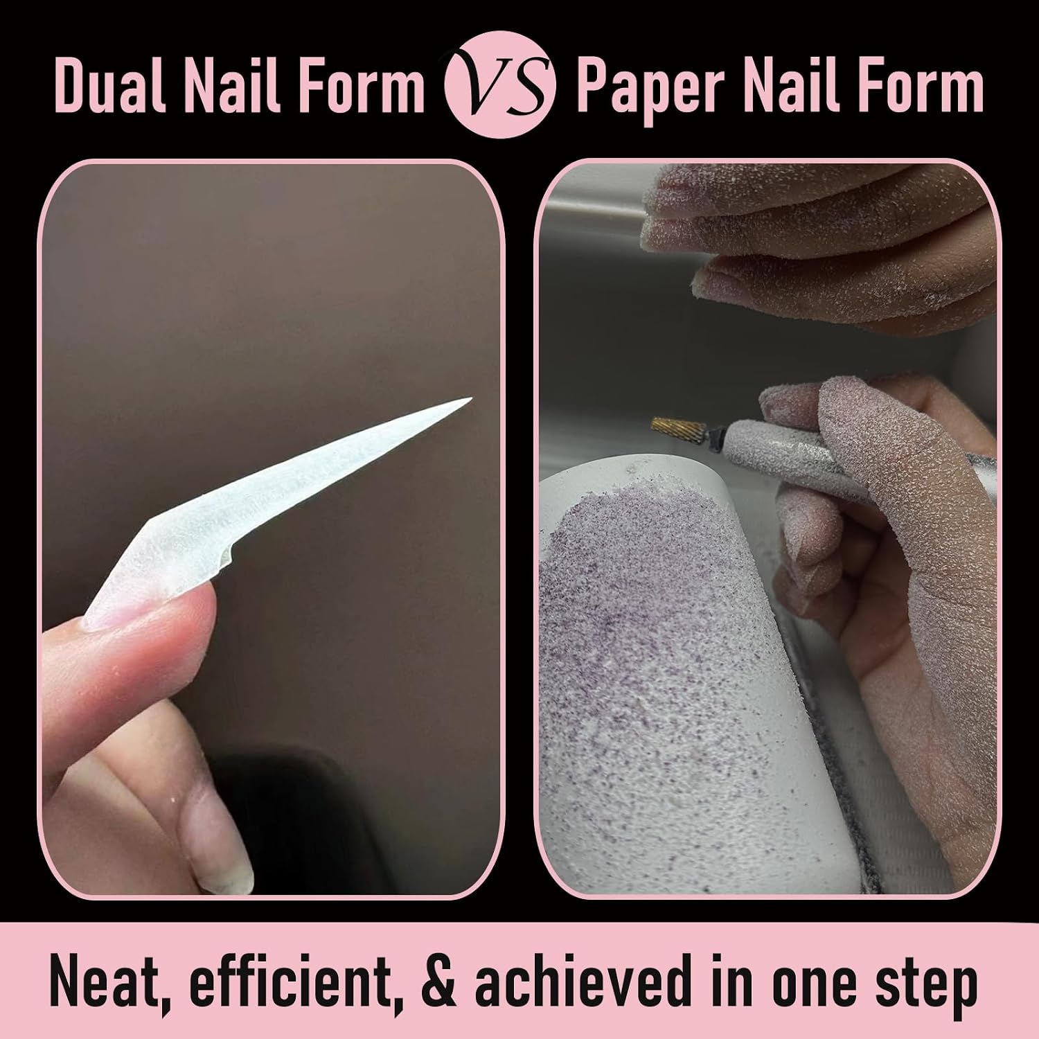70Pcs Stiletto Dual Nail Forms, Extra Long Reusable Molds image 4
