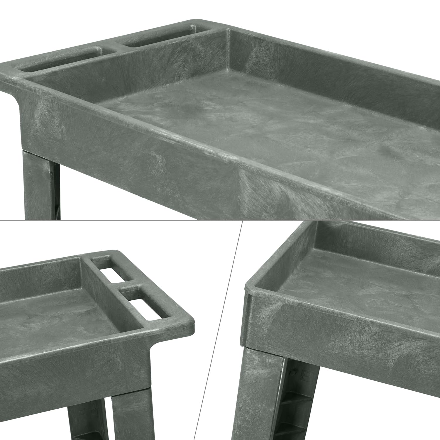 2-Shelf Rolling Utility Cart, 34-1/2x17-1/2x33 Inches, 2 Tier Service Carts With 704263 - View #7