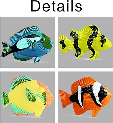 Miniatura 2 de RCOMG Juego de 24 juguetes de peces tropicales, figuras de criaturas marinas de Pástica, figuras educativas de animales oceánicos, recuerdo de