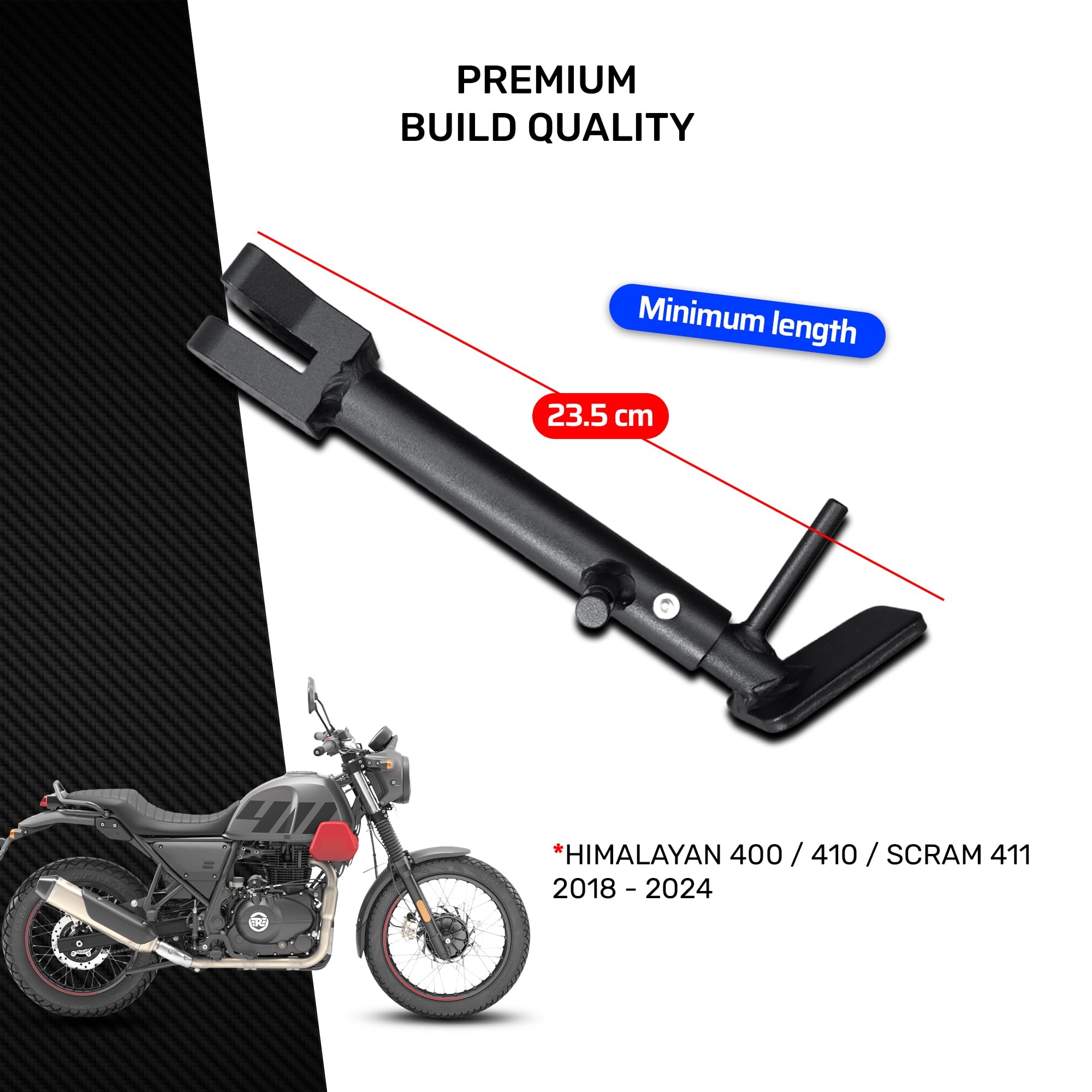 avdb-moto Cavalletto Laterale in acciaio compatibile con ROYAL ENFIELD HIMALAYAN 400/410 2018-2024, SCRAM 411 2022 2023 2024