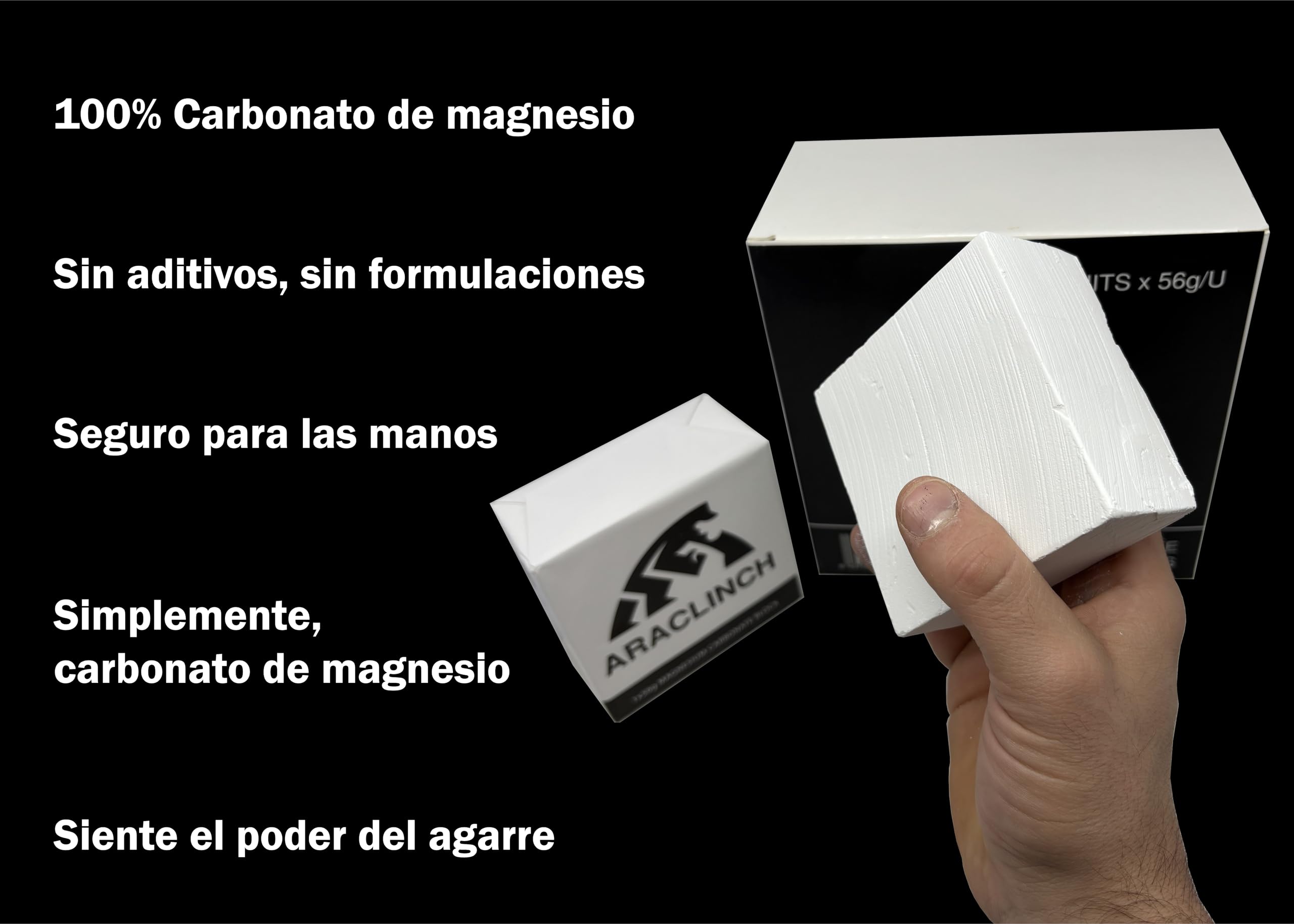 ARACLINCH Bloque de magnesio 56gx8u, Bloques de magnesio para Escalada, Crossfit, Gimnasio, Halterofilia, Calistenia, Tiza para Entrenamiento, magnesio Escalada - 4