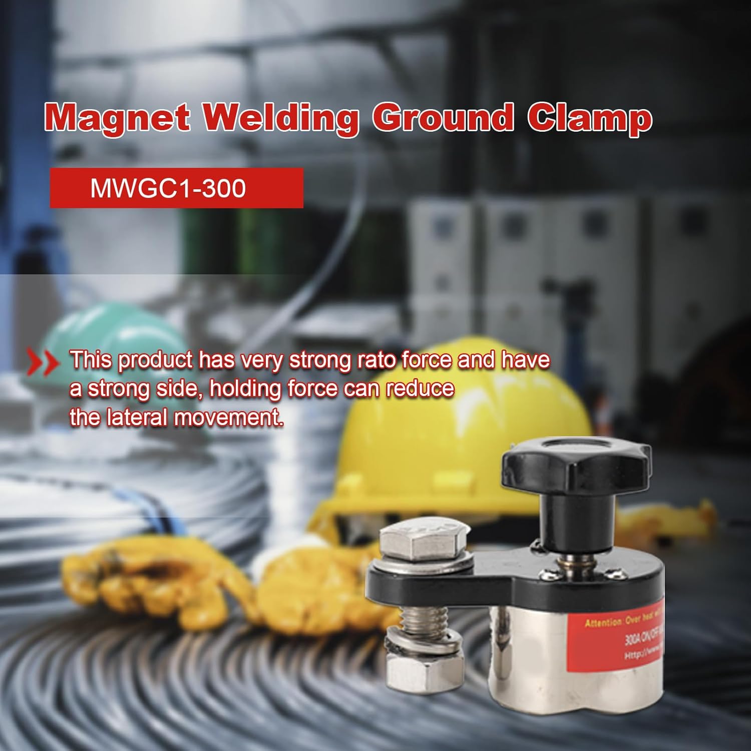 300A Magnetic Welding Ground Clamp, Switchable On/Off Controlled Rare Grounding Magnet Connector Magnet Welding Holder, Grounding Magnetic Connector Earth Switch for Industrial Welding Machine