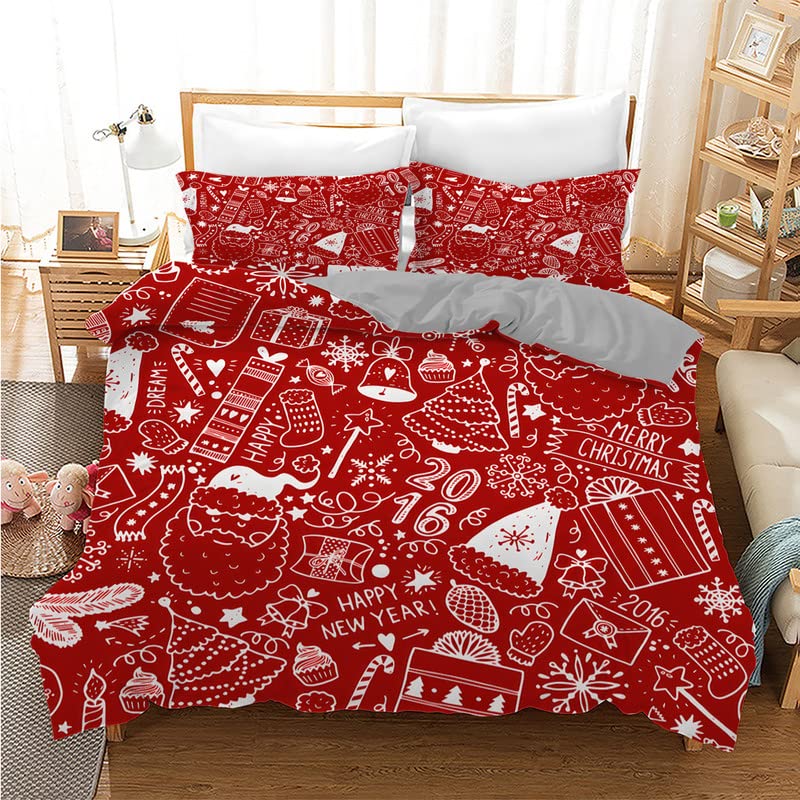 Parure de lit 240x260 rouge de Noël pour réchauffer l'ambiance de votre chambre