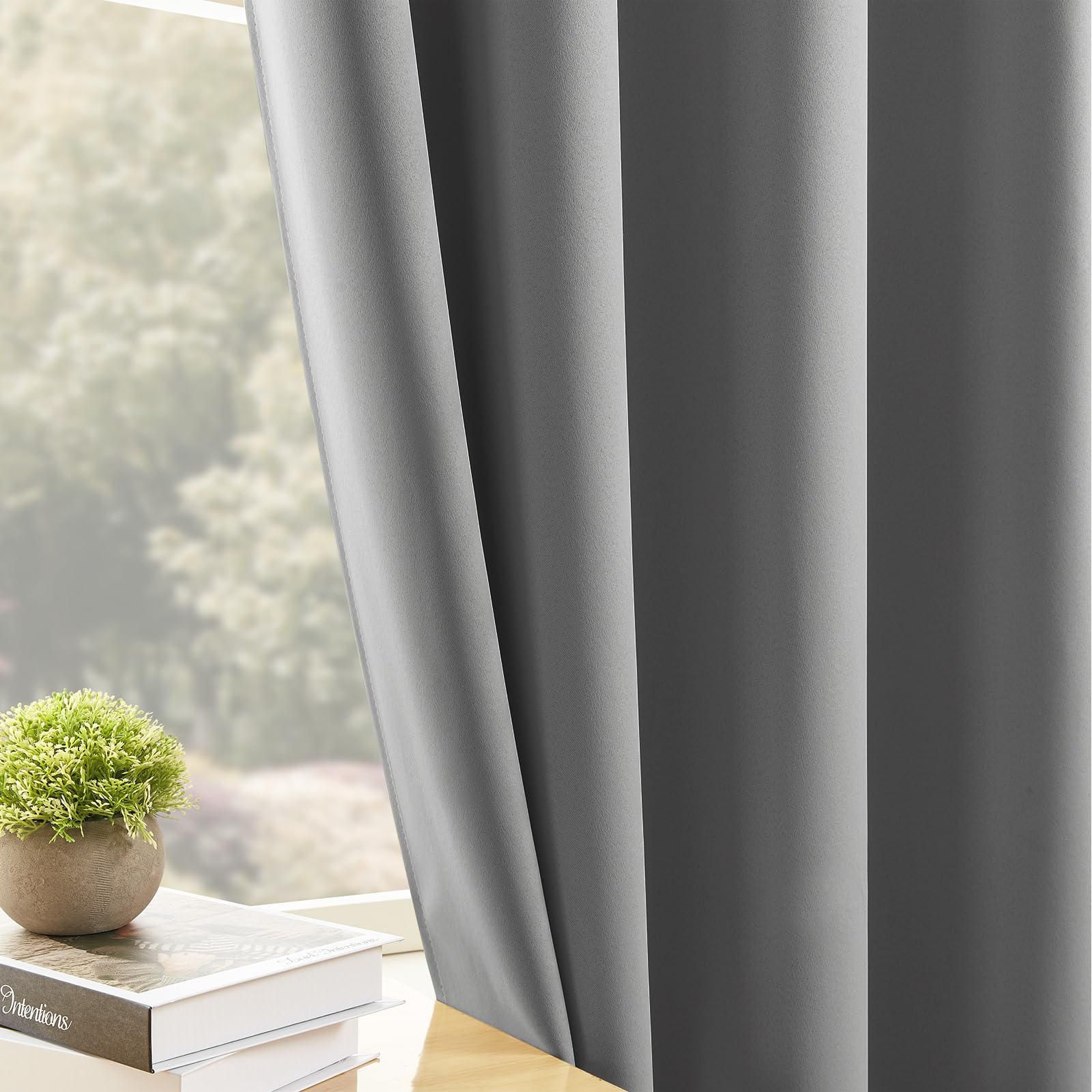 CUCRAF Light Grey Blackout Curtains 84 inch Length 2 Panels Set - Image 4