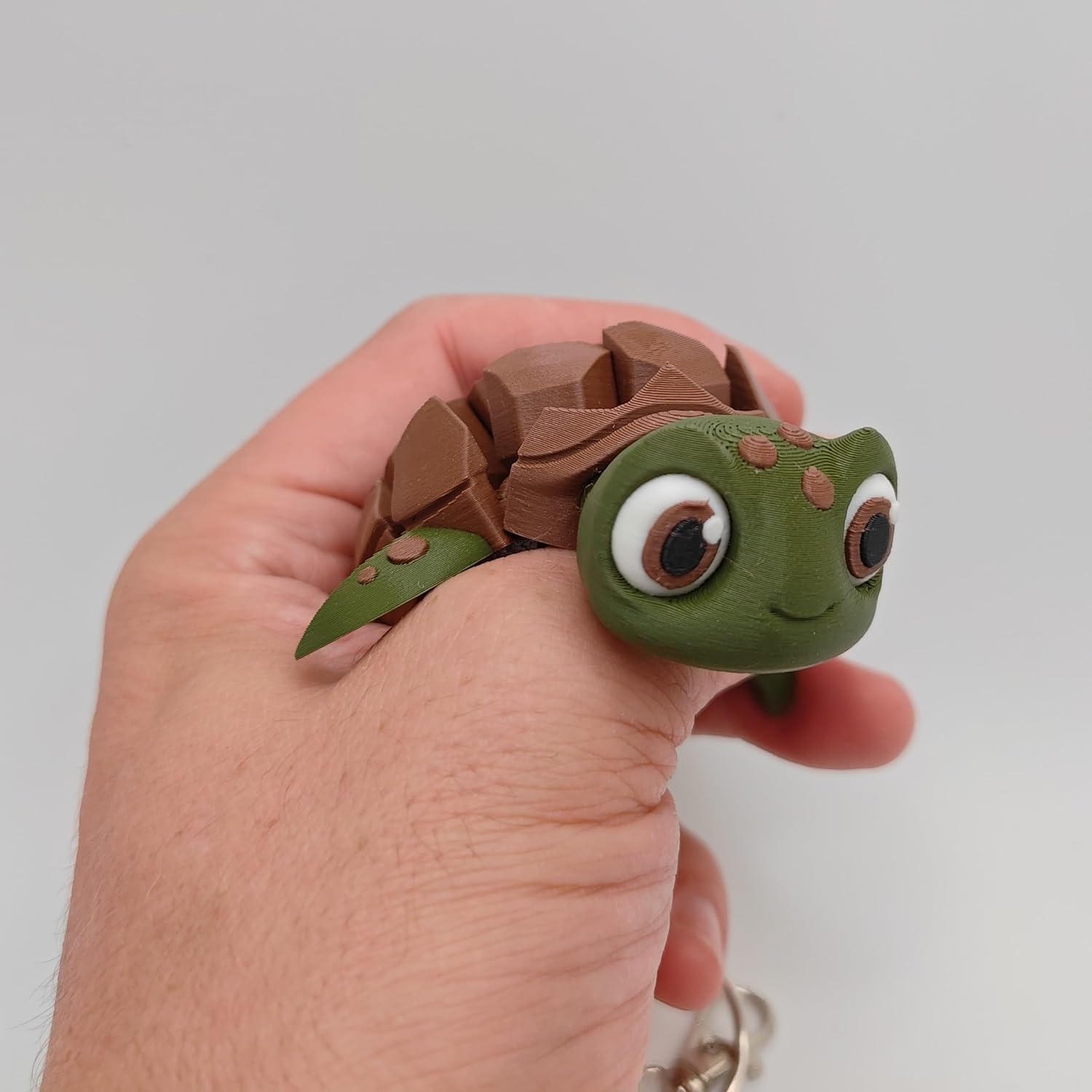 Articulated Sea Turtle Fidget Toy and Backpack Charm - 3D Printed - Great Gift for Sea Turtle Lovers - Stocking Stuffer (Green)