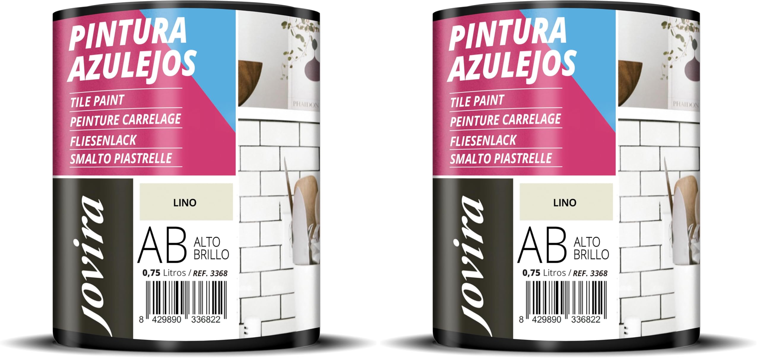 Peinture carrelage hydrofuge : duo de pots couleur lin pour sols et murs d'eau