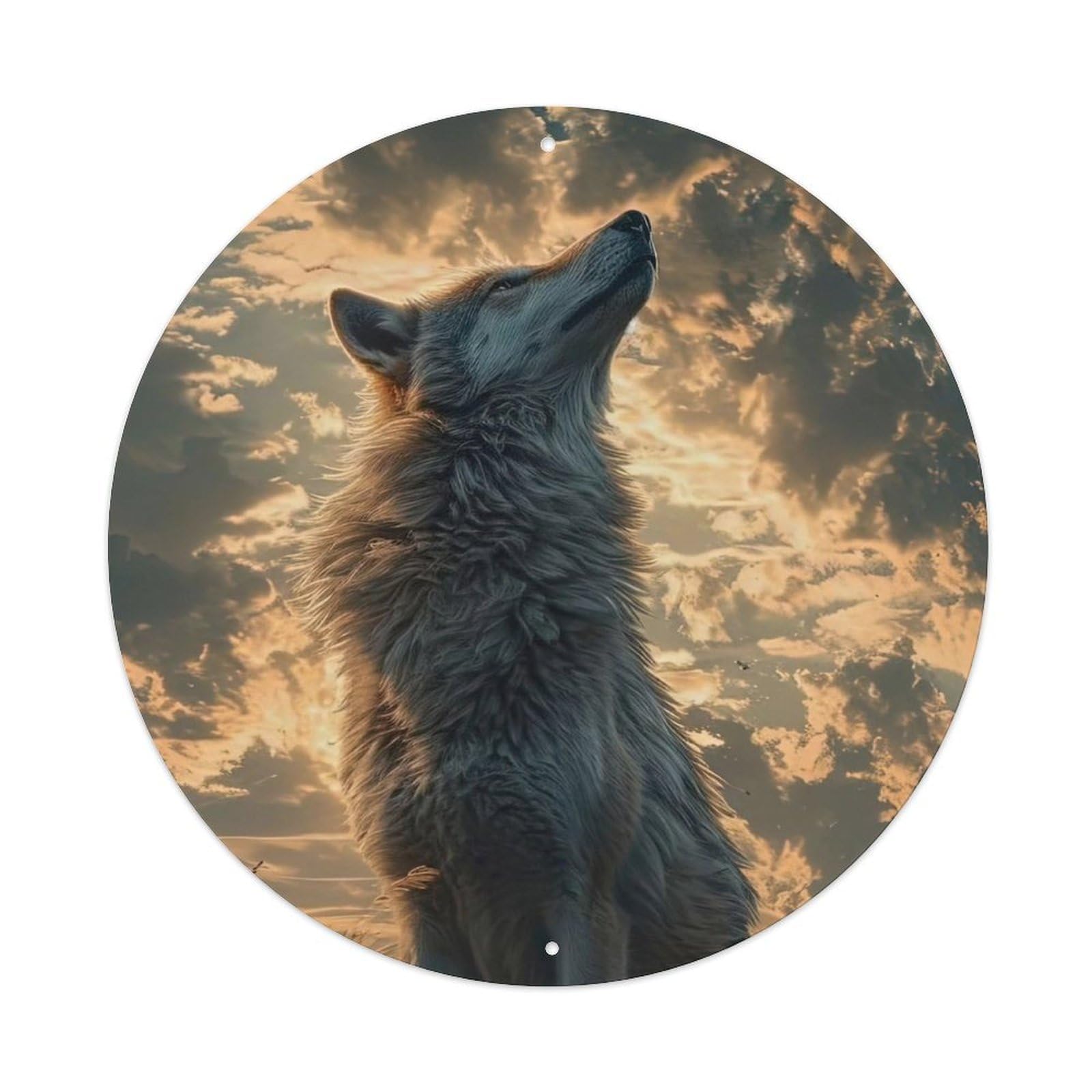 Animal The Wolf That Looks at The Sky Metal Tin Sign