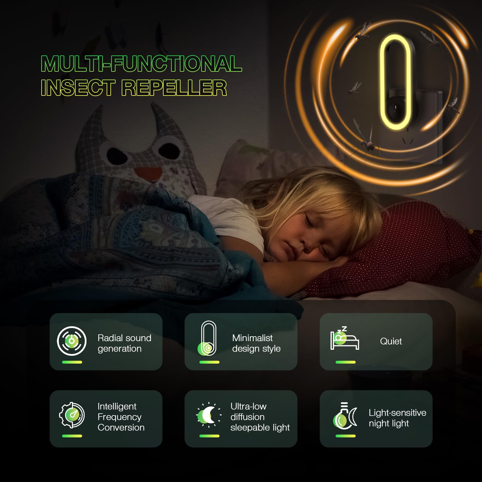 Repellente ad Ultrasuoni per Topi 4 Pack, Repellente Ultrasuoni Anti Topi Antizanzare Ultrasuoni Elettrico Anti Insetti Ratti, Zanzare, Ragni, Parassiti, Scarafaggi, Formiche, Sicuro verde e innocuo