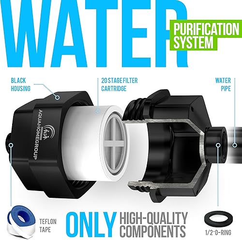 Miniatura 4 de AquaHomeGroup Filtro de ducha de 20 etapas para agua dura, filtro universal de alto rendimiento para cloro, fluoruro, metales pesados, filtro de