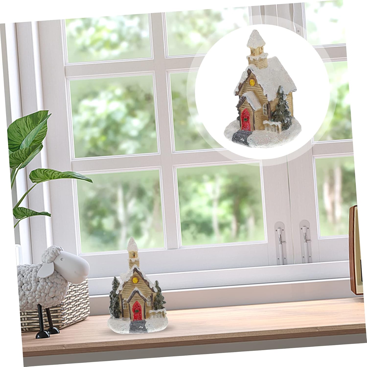 SOLUSTRE Christmas Micro Village House Luminous Ornament Miniature Lighted House Decor for Holiday Display to Create Festive Atmosphere