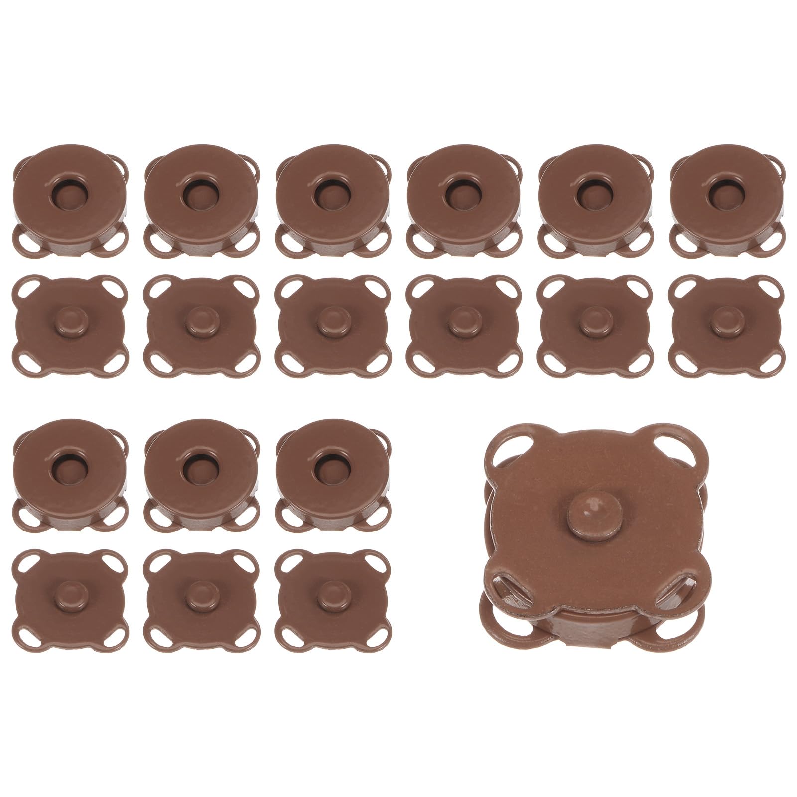 sourcing map 10 Sets Magnetic Snap 0.55 Inch Metal Fasteners Sew on Magnets Clasps Replacement Magnetic Closures for Purses Clothing Totes Bags Wallet Fabric Sewing DIY Crafts, Coffee