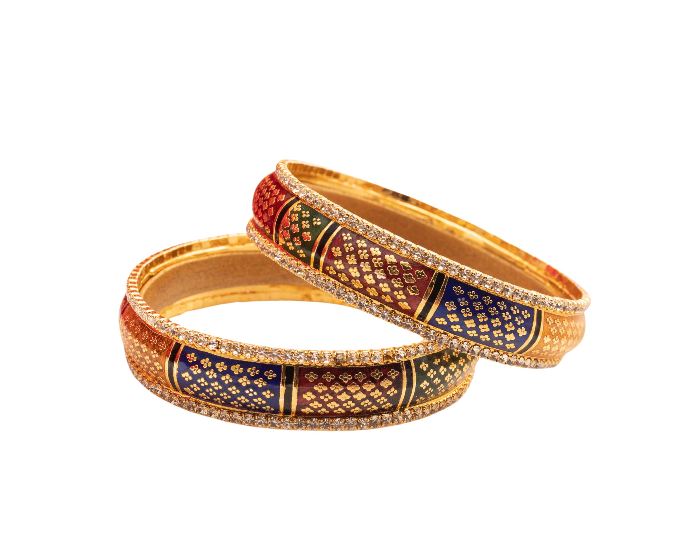 Mansya Jewellery Meenakari Golden Finish Bangle studded with American Diamond (2.8) (B0DF99Z7XY) Amazon Price History, Amazon Price Tracker