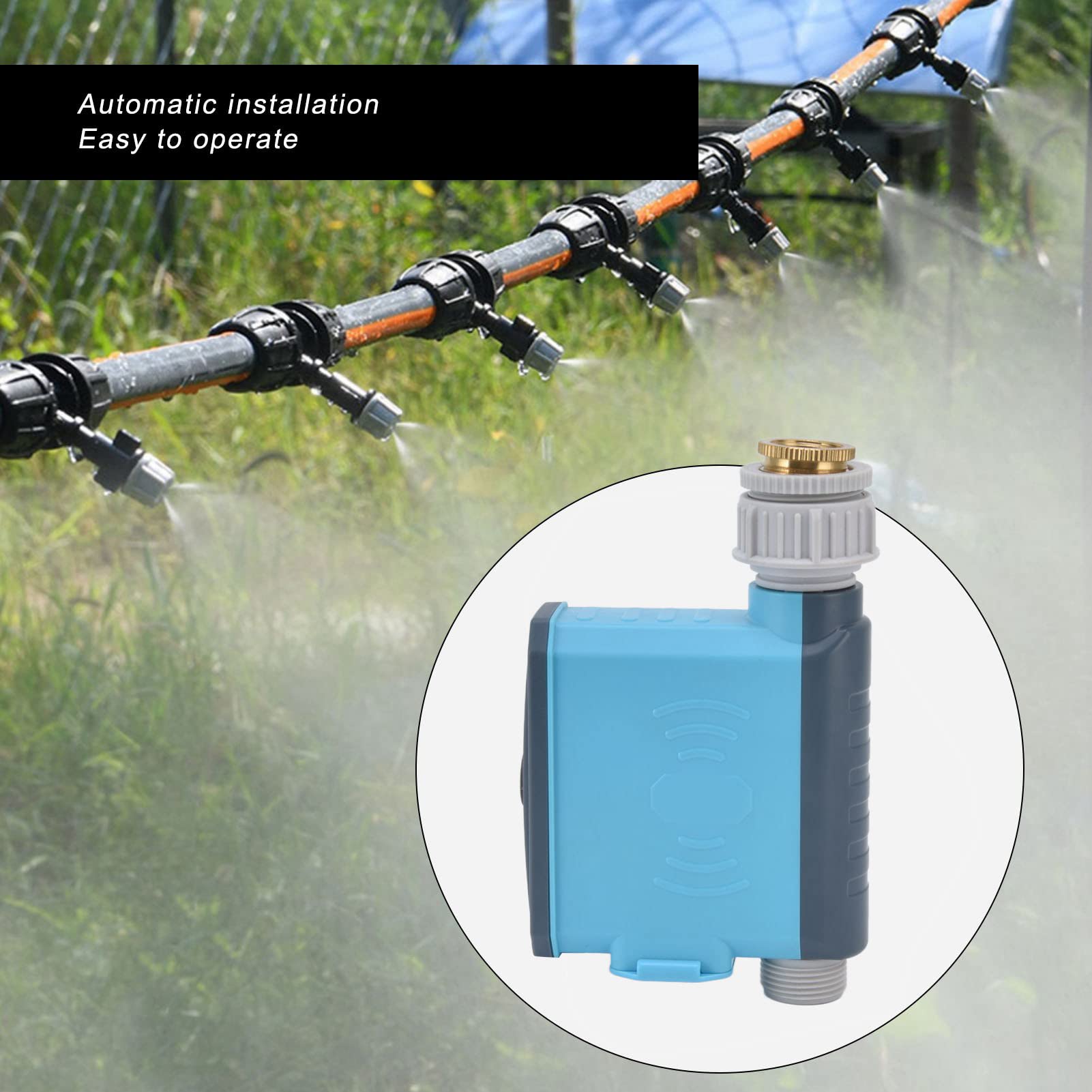 Timer per Irrigazione Controller per Irrigazione Automatica Bluetooth per Giardino Prato Impermeabile 10,5x10 Cm