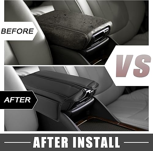 Miniatura 6 de Cojín para reposabrazos de consola central de automóvil, almohadilla suave, color negro, para Nissan Rogue 2021 2022 2023 (paquete de 2)