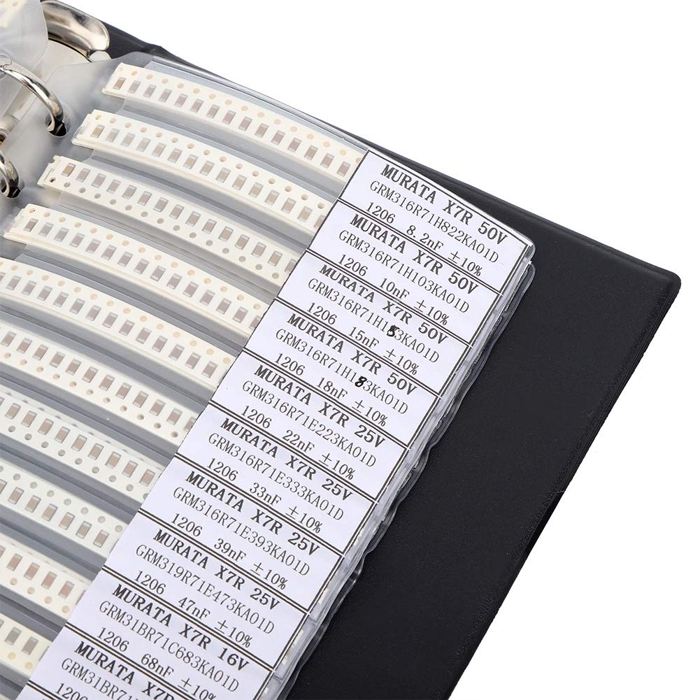 1206 Valore 80 Kit condensatori, resistore Cartella assortita, resistore Combo Kit campionario Organizer campionario Componenti elettronici, componenti elettronici