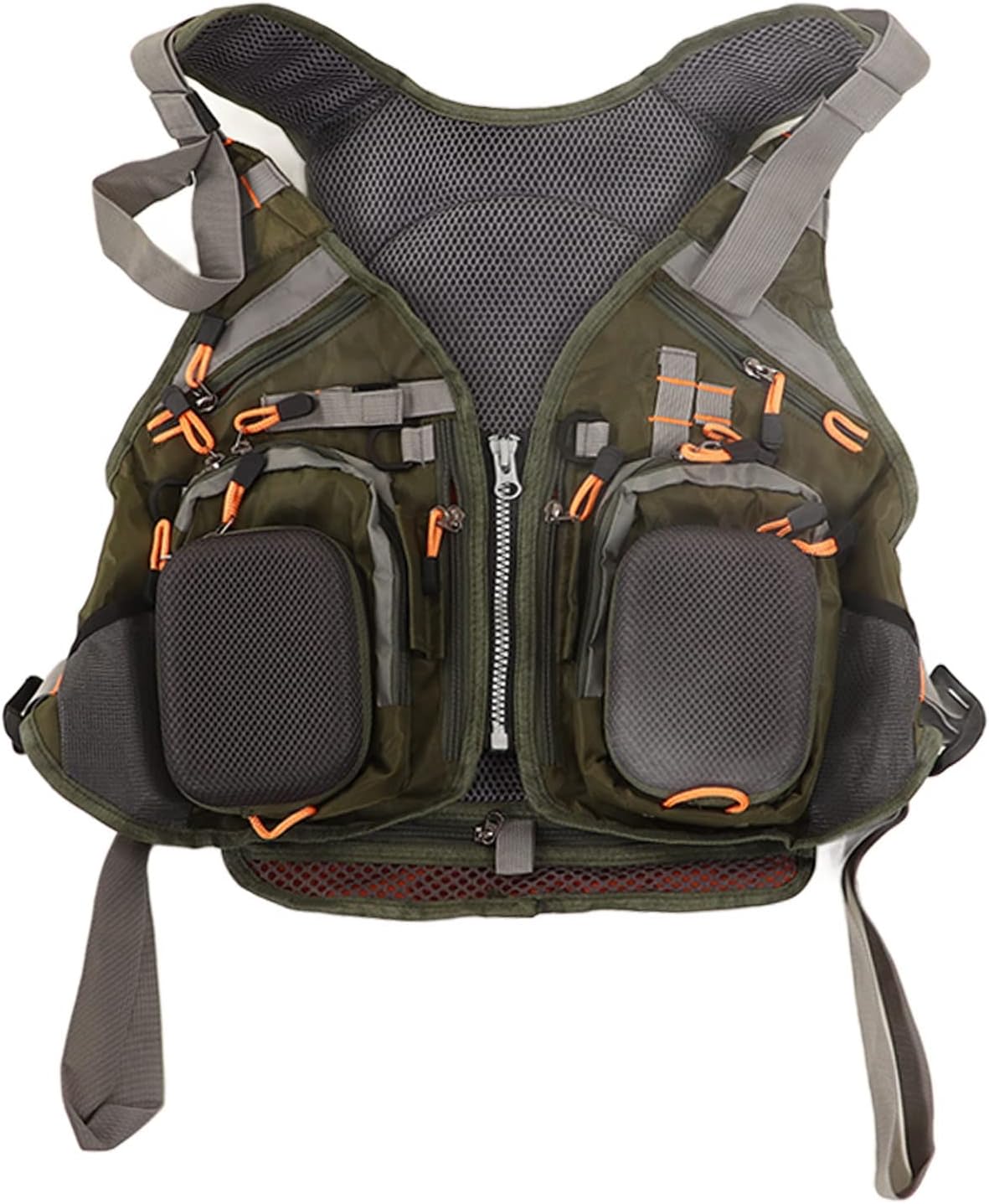 Outdoor Fishing Vest with Pocket Outdoor Universal Detachable Protective Body Equipment Green Size