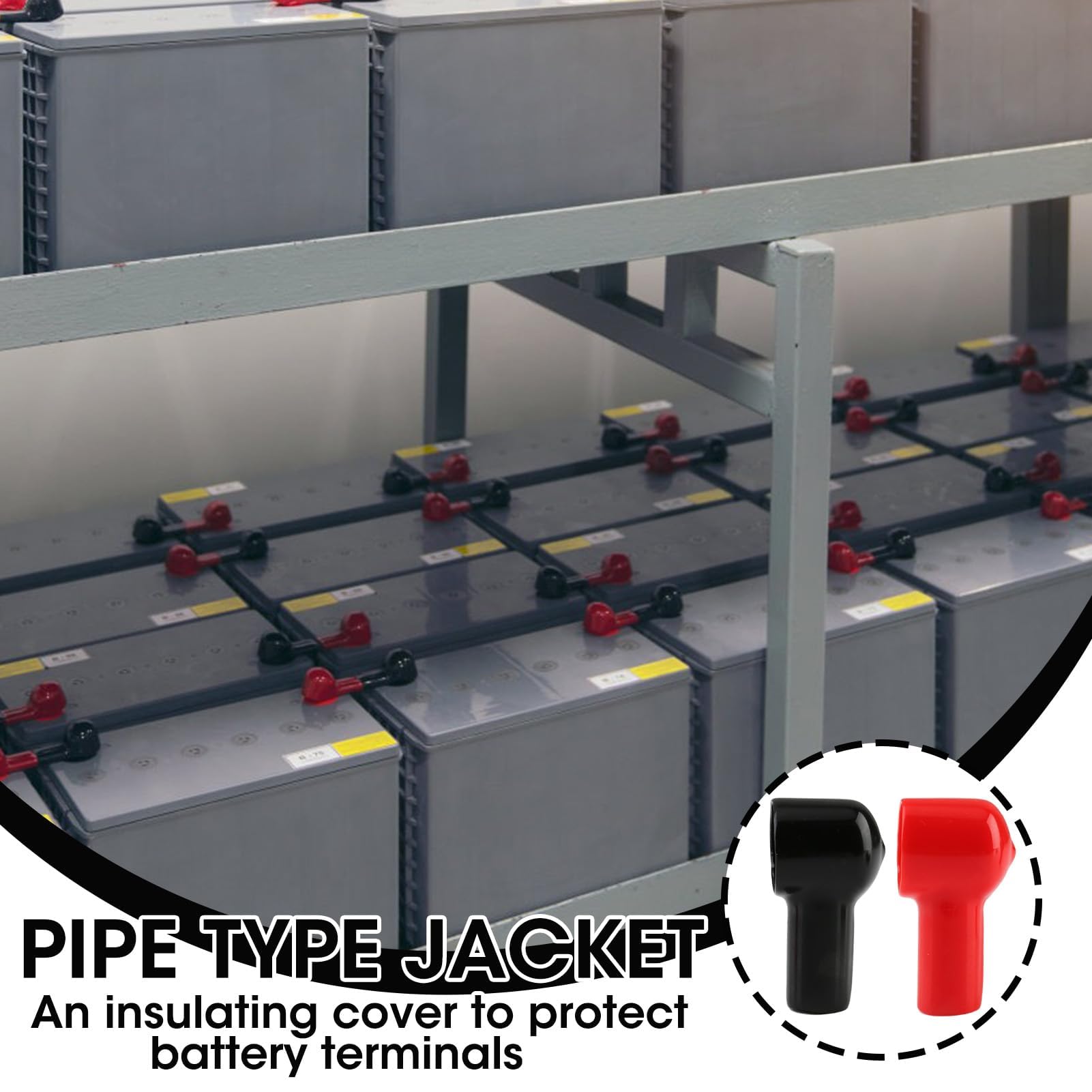 Lot De 2 Couvercles De Bornes De Batterie Universels En Caoutchouc