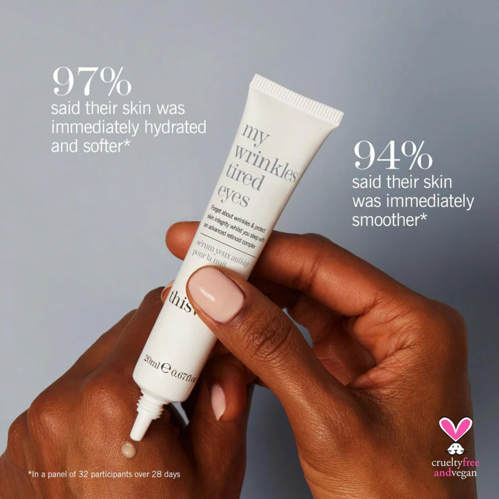 This Works, My Wrinkles Tired Eyes Serum 20ml, Nighttime Eye Cream with Advanced Retinoid Complex & Bakuchiol, to Brighten - Image 4