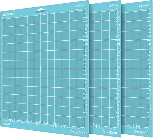 Miniatura 2 de DOOHALO Alfombrilla de corte para Silhouette Cameo 4, alfombrilla de corte Lightgrip de 12 x 12 pulgadas, paquete de 3 alfombrillas adhesivas de