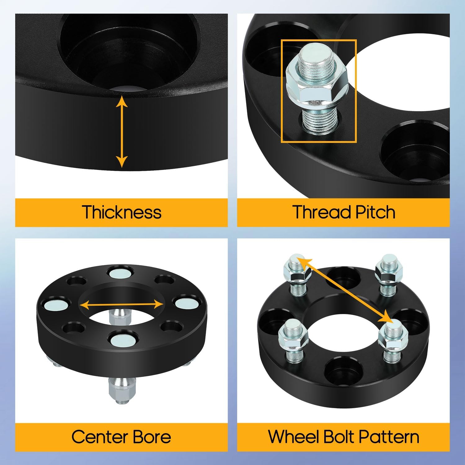 OCPTY 4PCS 4X4 to 4X4 Wheel Spacers 1" Wheel Adapters 1/2" Studs 62mm Center fit for 1987 for Polaris for Cyclone 250X / 1985-1986 for Polaris for Scrambler 250